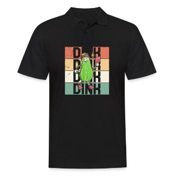 Pickelball Pickle Schläger Gurke Lustig - Männer Poloshirt - Schwarz - Vorne - Kai (181cm)