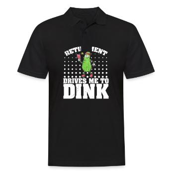 Pickelball Gurke Pickle Schläger Geschenk - Männer Poloshirt - Schwarz - Vorne - Kai (181cm)
