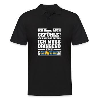 Schweden Gefühle Flagge Urlaub Geschenk - Männer Poloshirt - Schwarz - Vorne - Kai (181cm)