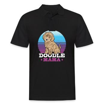 Frauen Doodle Mama Labradoodle Goldendoodle - Männer Poloshirt - Schwarz - Vorne - Kai (181cm)