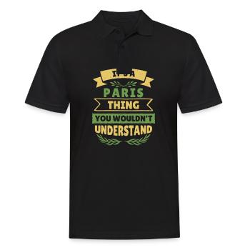 Französisch Franzose Paris Frankreich - Männer Poloshirt - Schwarz - Vorne - Kai (181cm)