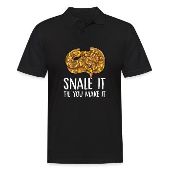 snale it til you make it Design for a snake jokes - Men's Polo Shirt - black - Front - Kai (181cm)