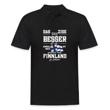 Zweimal nach Finnland Flagge Urlaub Geschenk - Männer Poloshirt - Schwarz - Vorne - Kai (181cm)