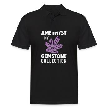 Amethyst Meine Edelstein-sammlung Sammeln Von - Männer Poloshirt - Schwarz - Vorne - Kai (181cm)