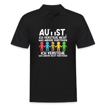 Autismus Autist Autisten - Männer Poloshirt - Schwarz - Vorne - Kai (181cm)