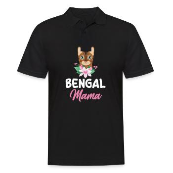 Katze Bengalkatze - Männer Poloshirt - Schwarz - Vorne - Kai (181cm)