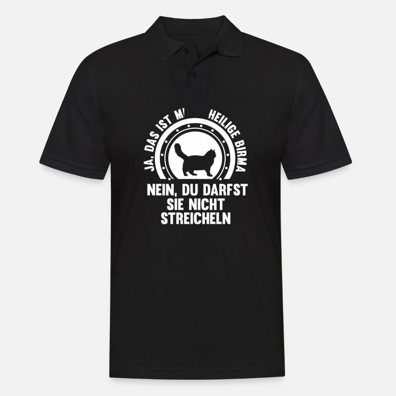 Heilige Birma Katze - Männer Poloshirt - Schwarz
