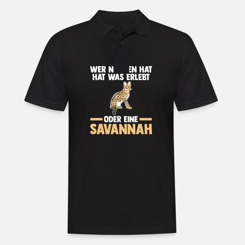 Savannah Katze - Männer Poloshirt - Schwarz