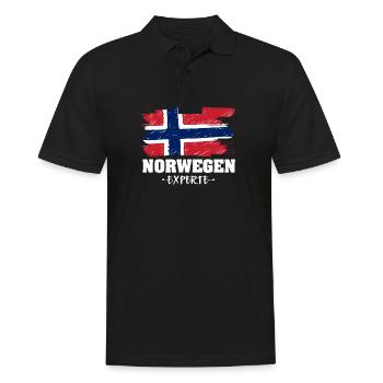 Norwegen Experte Flagge Urlaub Geschenk - Männer Poloshirt - Schwarz - Vorne - Kai (181cm)