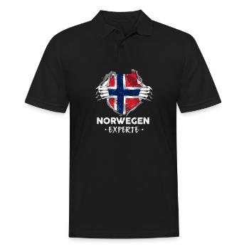 Norwegen Experte Flagge Urlaub Geschenk - Männer Poloshirt - Schwarz - Vorne - Kai (181cm)