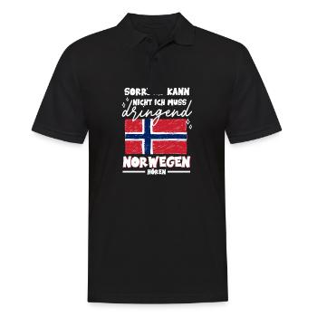 Muss dringend nach Norwegen Flagge Urlaub Geschenk - Männer Poloshirt - Schwarz - Vorne - Kai (181cm)
