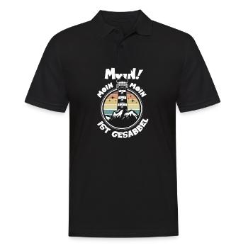Moin Moin ist Gesabbel Retro Leuchtturm Meer - Männer Poloshirt - Schwarz - Vorne - Kai (181cm)