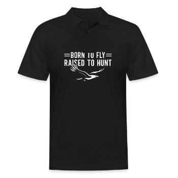 Zum Fliegen Geboren Und Zum Jagen Aufgezogen - Männer Poloshirt - Schwarz - Vorne - Kai (181cm)