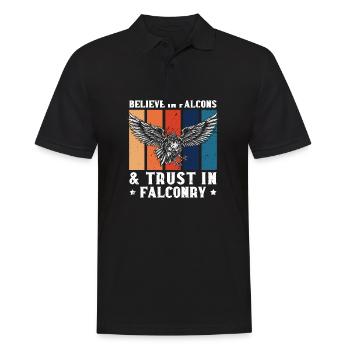 Glauben Sie An Falken Und Vertrauen Sie Auf Die - Männer Poloshirt - Schwarz - Vorne - Kai (181cm)