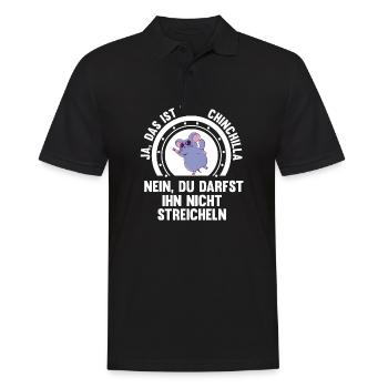 Ja das ist mein Chinchilla - Männer Poloshirt - Schwarz - Vorne - Kai (181cm)
