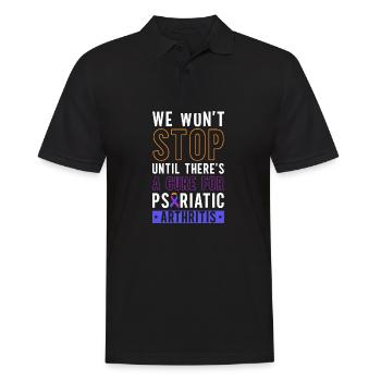 Wir Werden Nicht Aufhören, Bis Es Eine Heilung - Männer Poloshirt - Schwarz - Vorne - Kai (181cm)