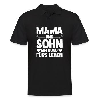 Mama und Sohn - Männer Poloshirt - Schwarz - Vorne - Kai (181cm)