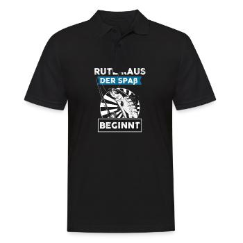 Rute raus der Spaß beginnt Angel Fischen Geschenk - Männer Poloshirt - Schwarz - Vorne - Kai (181cm)