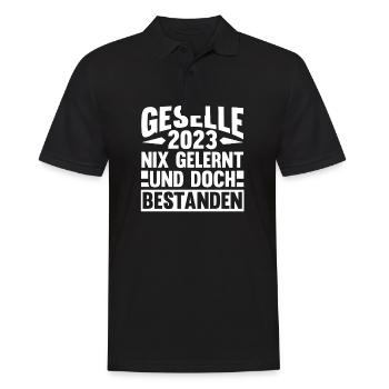 Handwerker Gesellenprüfung 2023 Gesellenbrief Ges - Männer Poloshirt - Schwarz - Vorne - Kai (181cm)