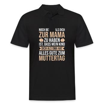 Mutter Muttertag Mama Großmutter Oma - Männer Poloshirt - Schwarz - Vorne - Kai (181cm)