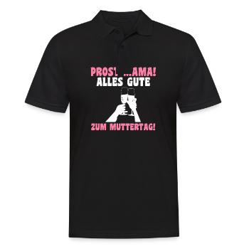 Mutter Muttertag Mama - Männer Poloshirt - Schwarz - Vorne - Kai (181cm)