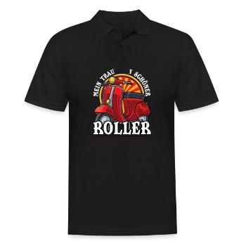 Roller Traum Motorroller Scooter Geschenk - Männer Poloshirt - Schwarz - Vorne - Kai (181cm)