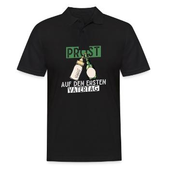 Prost Auf Den Ersten Vatertag mit Bier und - Männer Poloshirt - Schwarz - Vorne - Kai (181cm)