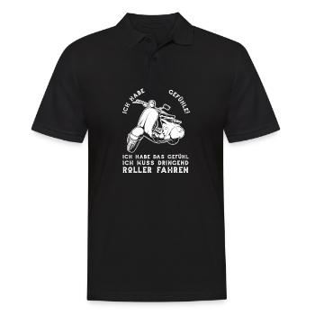 Roller Gefühle Motorroller Scooter Geschenk - Männer Poloshirt - Schwarz - Vorne - Kai (181cm)