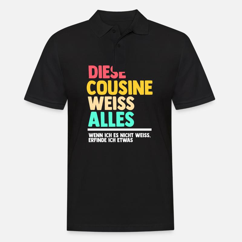 Cousinee - Männer Poloshirt - Schwarz