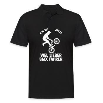Fahjrrad BMX - Männer Poloshirt - Schwarz - Vorne - Kai (181cm)