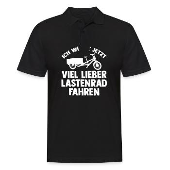 Fahrrad Lastenfahrrad Lastenrad - Männer Poloshirt - Schwarz - Vorne - Kai (181cm)