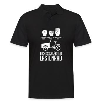 Fahrrad Lastenfahrrad Lastenrad - Männer Poloshirt - Schwarz - Vorne - Kai (181cm)