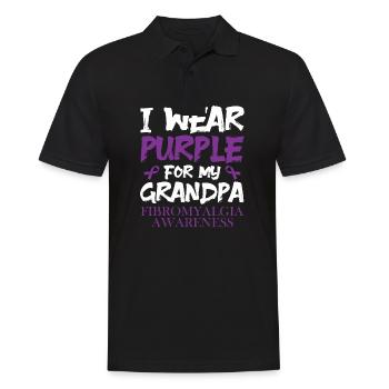 I wear purple for my grandfather - Men's Polo Shirt - black - Front - Kai (181cm)