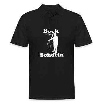 Bock auf Sondeln Sondelgänger Metalldetektor - Männer Poloshirt - Schwarz - Vorne - Kai (181cm)