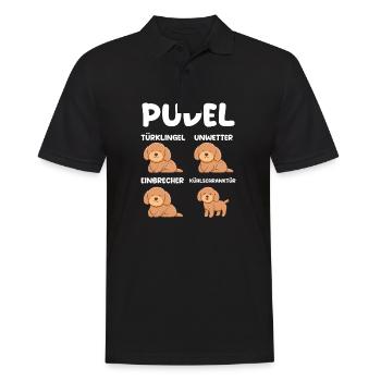 Hund Pudel - Männer Poloshirt - Schwarz - Vorne - Kai (181cm)