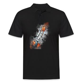 Weltraum-Rakete - Männer Poloshirt - Schwarz - Vorne - Kai (181cm)