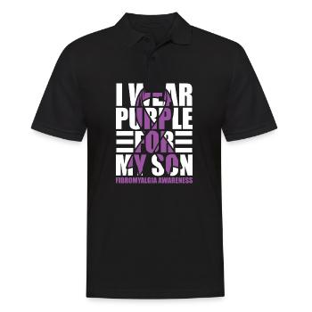 I wear purple for my son - Men's Polo Shirt - black - Front - Kai (181cm)