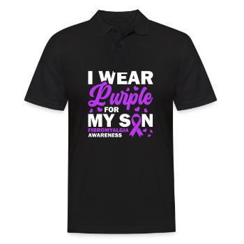 Fibromyalgia Awareness I wear purple for - Men's Polo Shirt - black - Front - Kai (181cm)