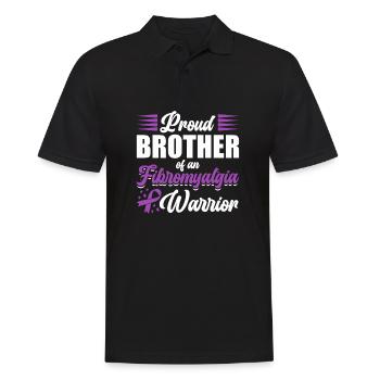 Proud brother of a fibromyalgia warrior - Men's Polo Shirt - black - Front - Kai (181cm)