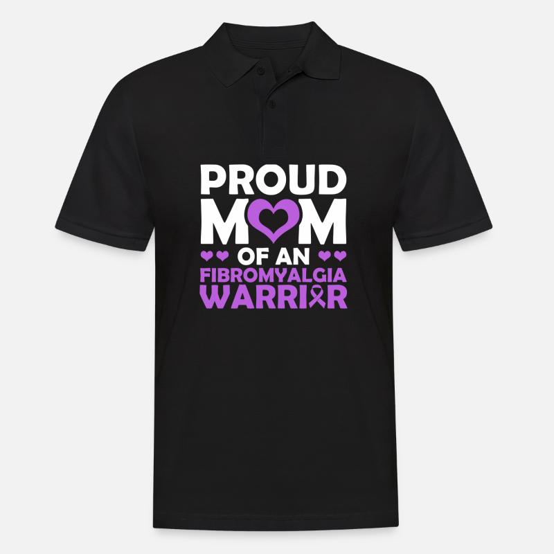 Stolze Mutter Eines Fibromyalgie-kriegers - Männer Poloshirt - Schwarz