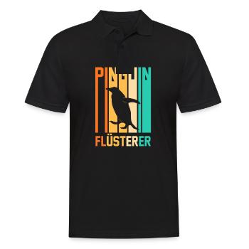 Tiermotiv Pinguin - Männer Poloshirt - Schwarz - Vorne - Kai (181cm)