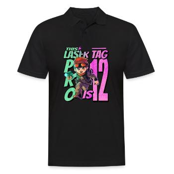 Finally 12 years old – Lasertag birthday - Men's Polo Shirt - black - Front - Kai (181cm)