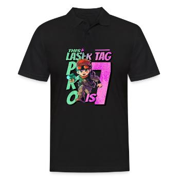 Finally 7 years old – Lasertag birthday - Men's Polo Shirt - black - Front - Kai (181cm)