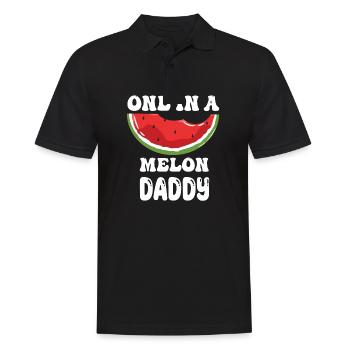 One in A Melon Daddy funny Father Quotes - Men's Polo Shirt - black - Front - Kai (181cm)