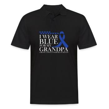 Je porte du bleu pour mon grand-père - conscience - Polo Homme - noir - Devant - Kai (181cm)