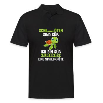 Schildkröte Schildkröten - Männer Poloshirt - Schwarz - Vorne - Kai (181cm)