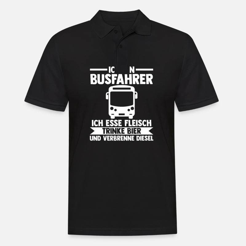 Bus Bier Busfahrer - Männer Poloshirt - Schwarz