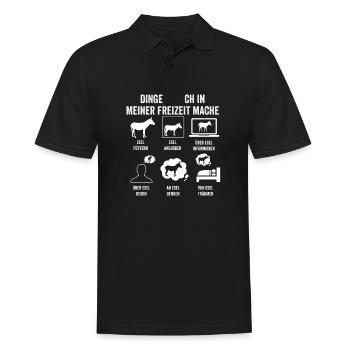 Esel - Männer Poloshirt - Schwarz - Vorne - Kai (181cm)