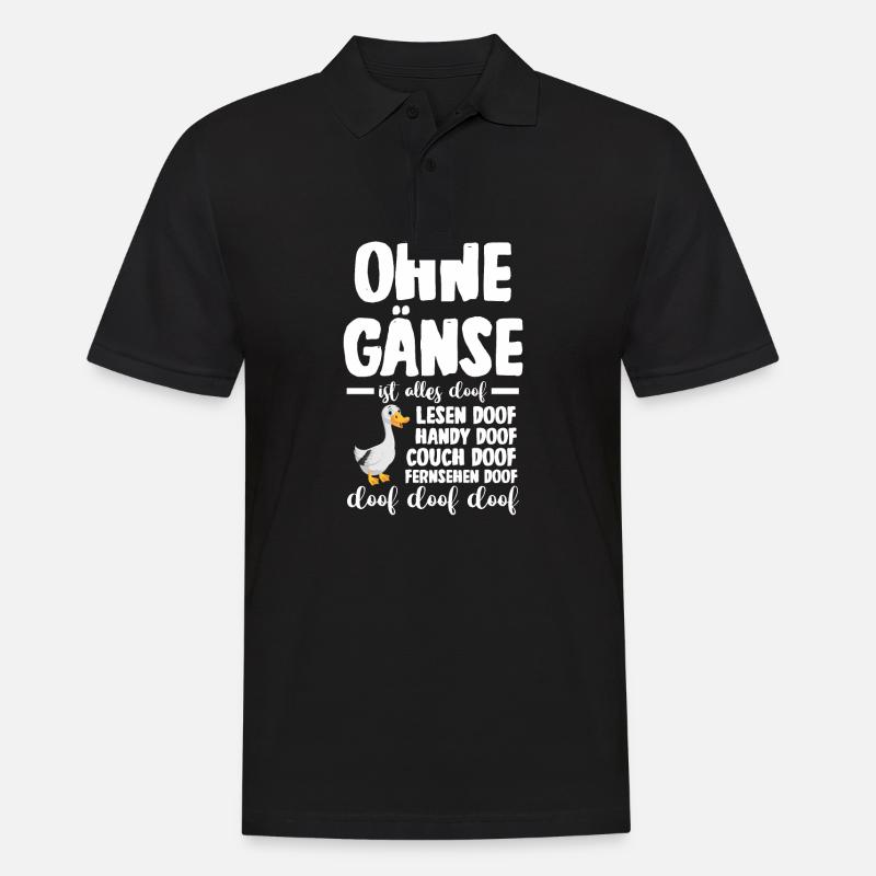 Gans Gänse - Männer Poloshirt - Schwarz