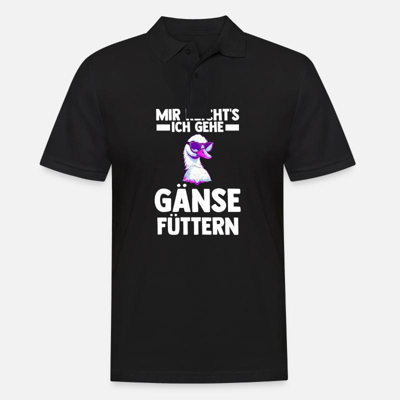 Gans Gänse - Männer Poloshirt - Schwarz